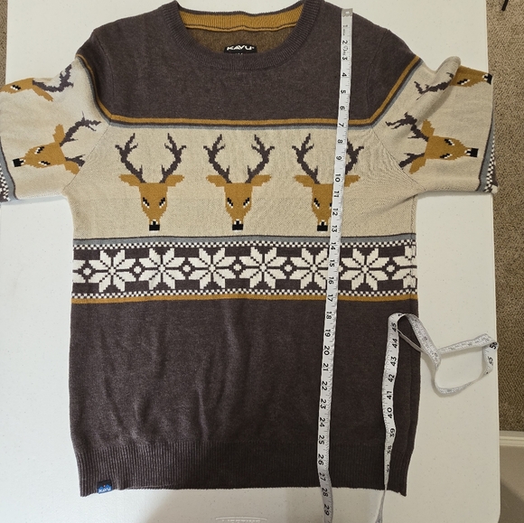 KAVU Highline Men's Sweater Oh Deer  Long Sleeve Pullover Crew Neck Medium - Picture 4 of 8